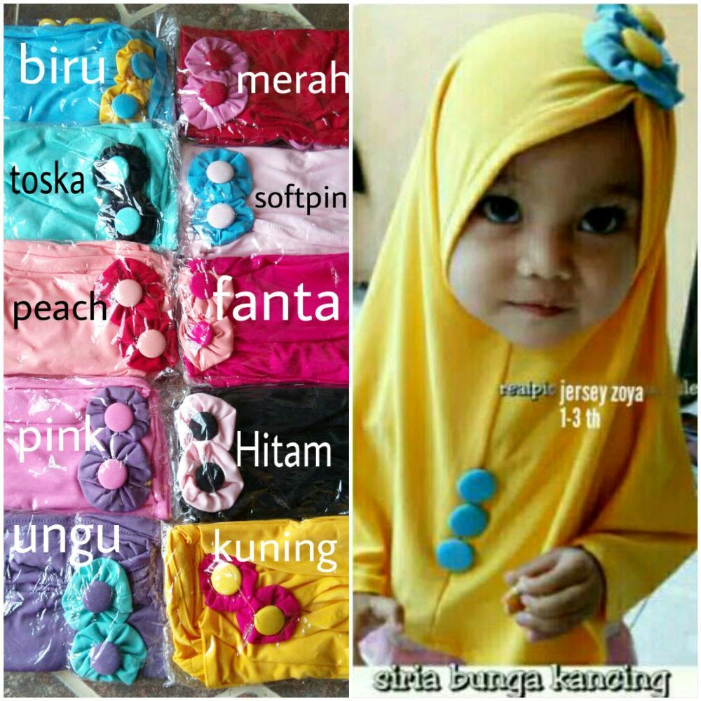 jibab anak bunga kancing- hijab anak 1-3 th - kerudung anak- khimar anak di lapak AF ONLINE 19yuniarti