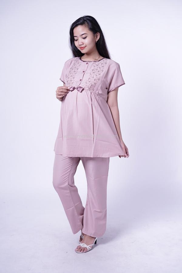 Mama Hamil Setelan Hamil Pita Bordir / Baju JUMBO / BIG SIZE / Atasan Hamil / Kemeja Hamil / Kemeja / Baju Murah / Celana Hamil / Ibu Hamil Menyusui / Baju Hamil Kantor