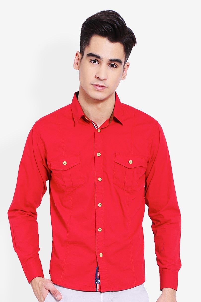 Carvil Kemeja Man Popplin Red Red