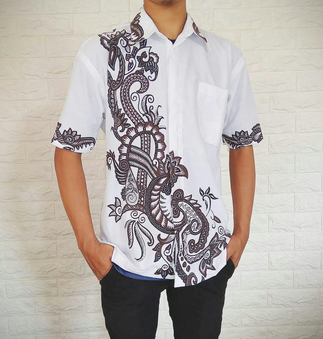 Jual Baju Batik Pria Baju Batik Modern Kemeja Batik Pekalongan Hem Batik Kemeja Motif ARJUNA COKLAT