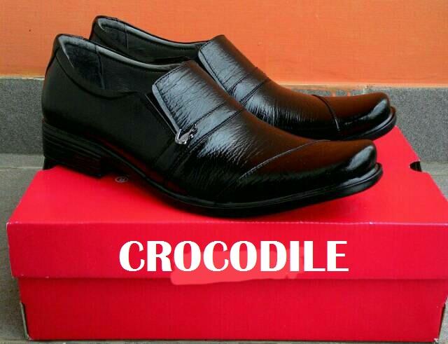 Crocodile-Sepatu Pantofel Pria Kulit Sapi Asli 100% Formal Resmi Rapat Kerja Pesta Jaminan Uang Kembali Jika Bukan Kulit Asli