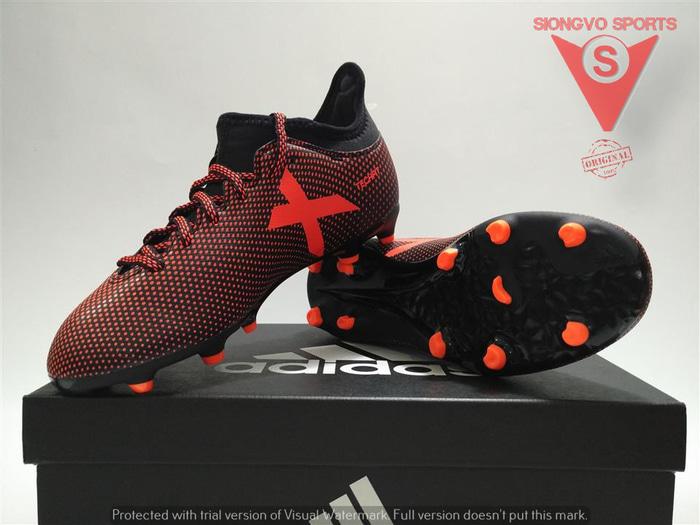 SEPATU BOLA ANAK - ADIDAS X 17.3 FG JR ORIGINAL #S82368 BLACK/ORANGE
