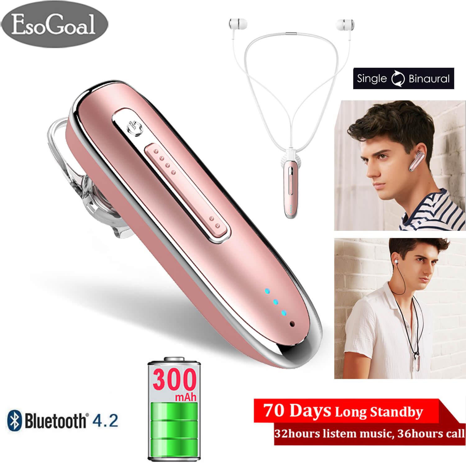 Jual Wireless Earbud Terlengkap & Termurah EsoGoal Wireless Earbuds Business Bluetooth Headphone Earpiece Headsets with Mic Extra Long Standby 36 Hours