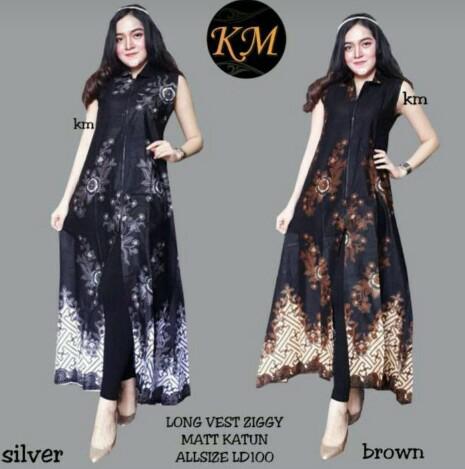 Dress Batik Solo. Long Vest Batik Ziggy Series
