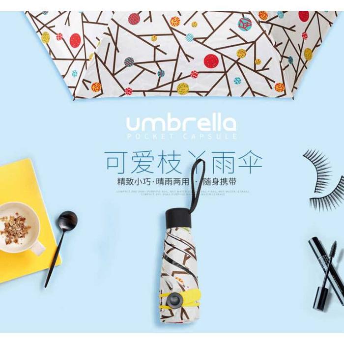 Diskon10% !! PAYUNG MINI ANTI UV DENGAN FELT BAG - BRANCHES - ready stock