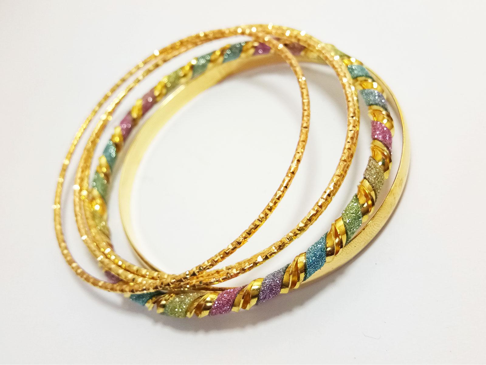 VeE 5 Buah Gelang Tangan Wanita Kerocong Lapis Emas 18K