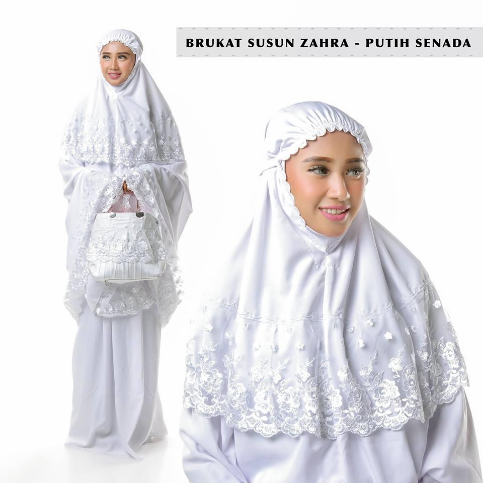 TERLARIS!!! MUKENA DEWASA BROKAT ZAHRA PUTIH SENADA mukena mewah / mukena dewasa / mukena tatuis / mukena anak / mukena bali / mukena katun jepang