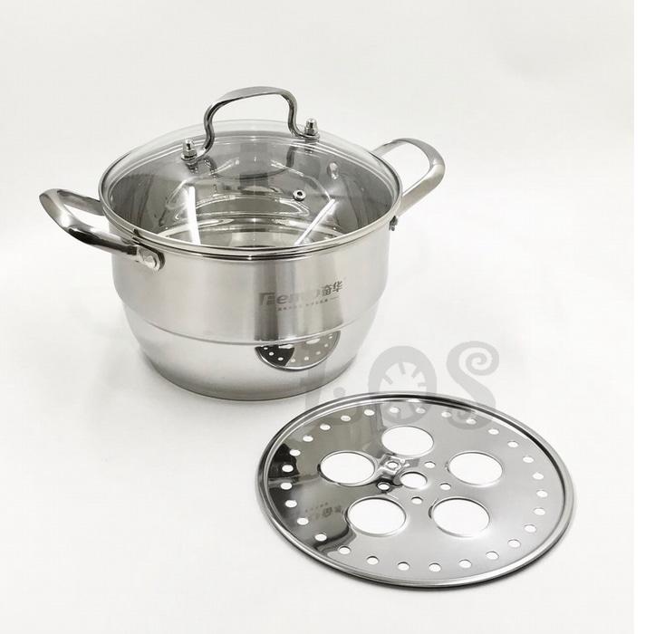 Panci Kukus Stainless Double Bottom FENVO Steamer 24cm (00313.00019)