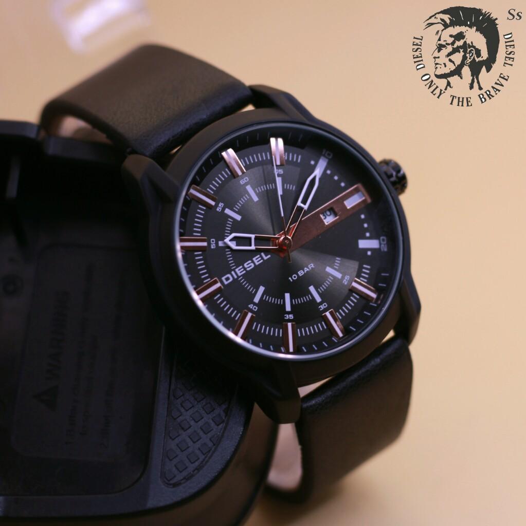 Jam Tangan Diesel Kromium - Limited Edition Elegan Mewah Series-Pria Wanita Formal Kasual Terbaru-Women Men Trendy Watch-Leather Premium Strap-Kulit Stainless Kekinian Sporty Fashionable Free 2 Sony Battery & Exclusives Box