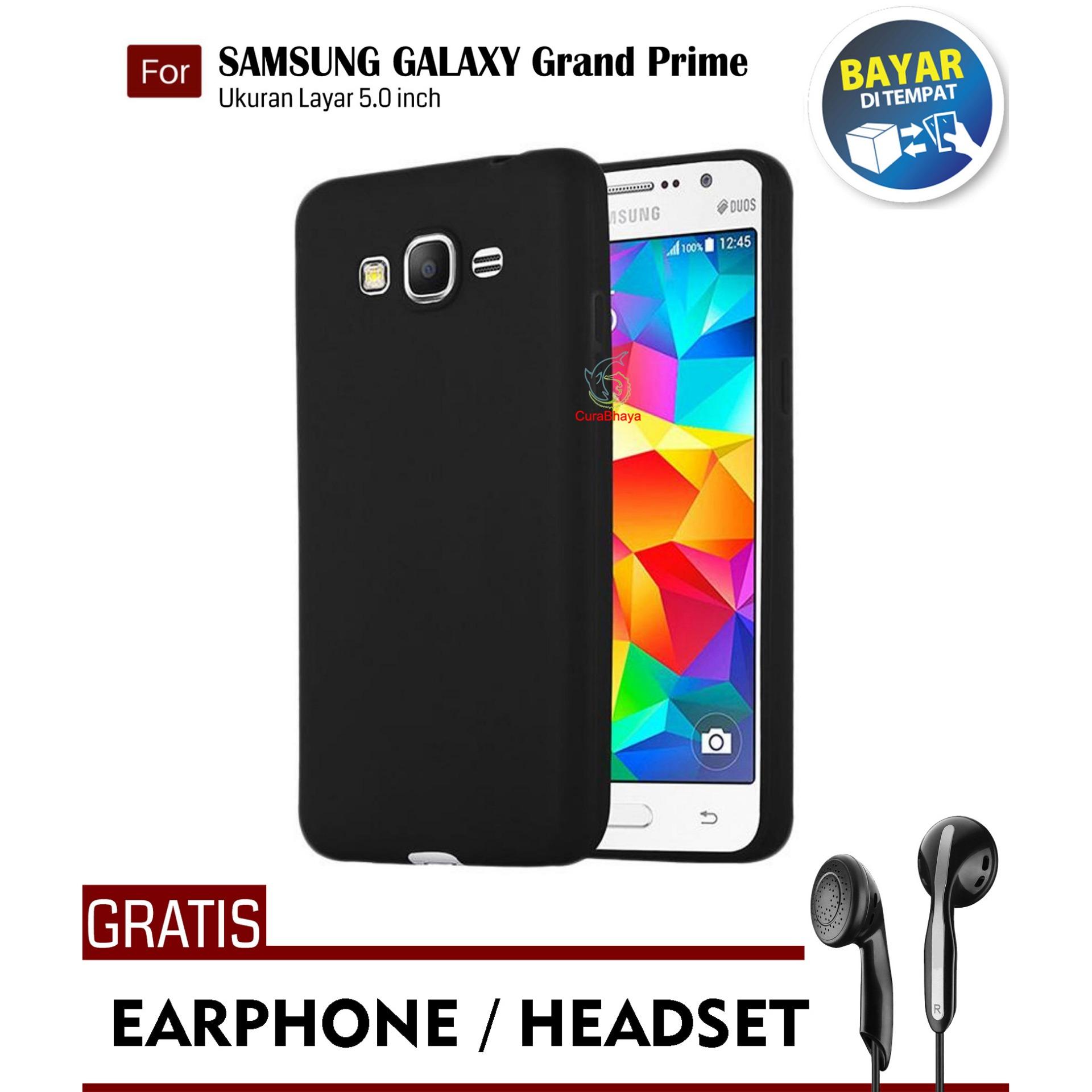 MidNight Samsung Galaxy Grand Prime (G530) / +Plus / Duos | Slim Case Black Matte Softcase Premium Baby Skin + Gratis Free Earphone Headset Handsfree
