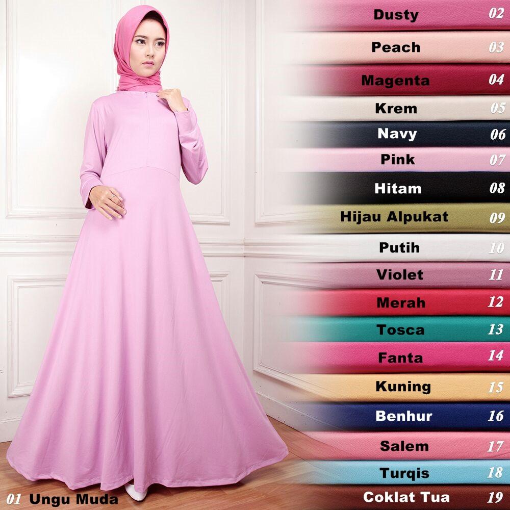 Gamis Polos Jersey Koshibo / Gamis Kulit Jeruk / Baju Muslim / Gamis Jersey Putih
