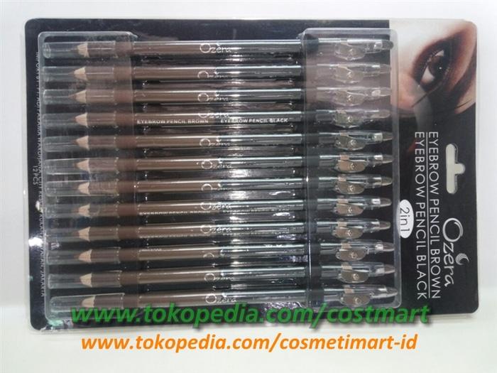 OZERA PENSIL ALIS DUA WARNA COKLAT/HITAM ECERAN