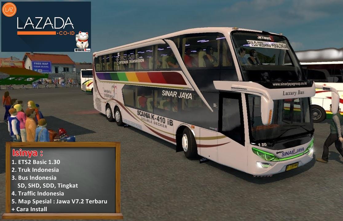 ETS2 1.30 Game Bus Truk Simulator Indonesia Spesial Map Jawa Jowo V7.2 Terbaru untuk PC Laptop
