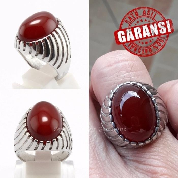 ORIGINAL!!! Batu Cincin Natural Yaman Wulung Coklat Garansi Batu Akik Original