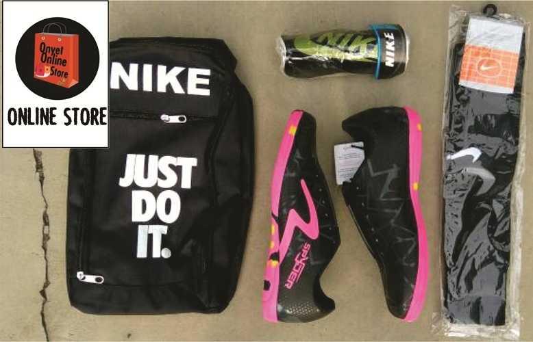 Sepatu Futsal Keren PINK / MERAH MUDA Paket Lengkap / Sepatu Futsal Murah / Sepatu Futsal Kuat Berkualitas