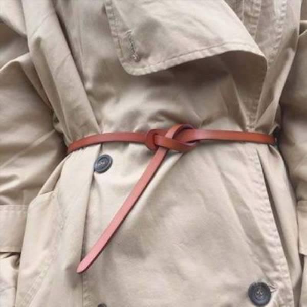 Leather Belt Knotted Orange Tawny 0266Abr/ Leather Belt Knotted Black 0266F0r