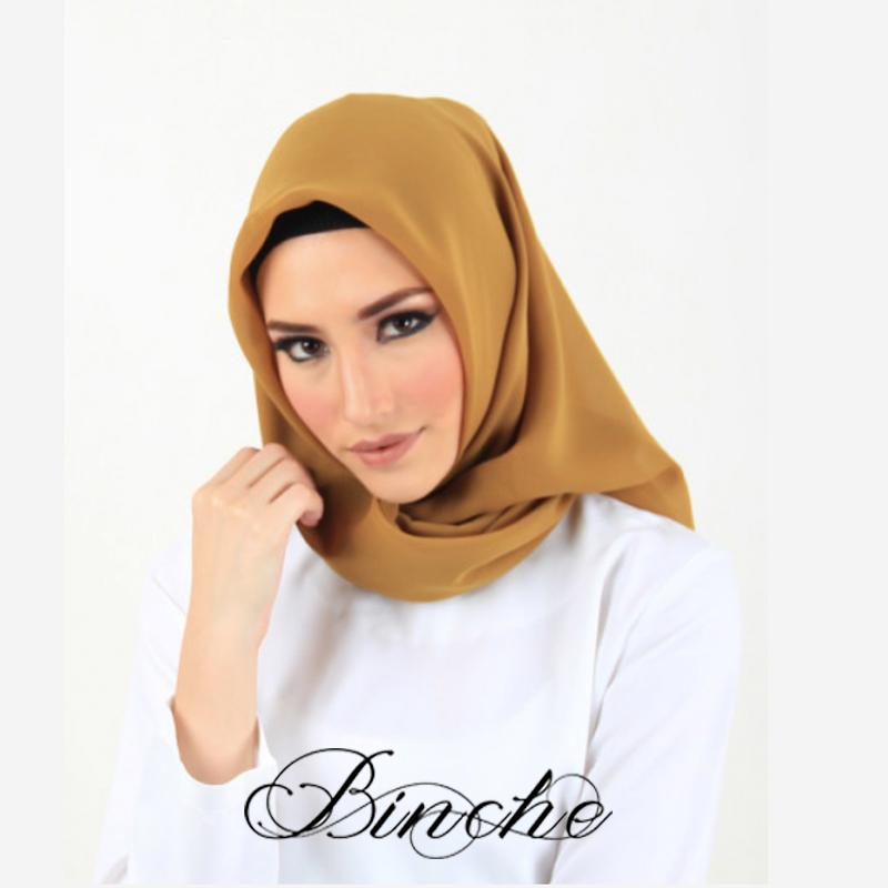 Binche حجاب يومي Hijab mustard sahira Square Japanese Poton