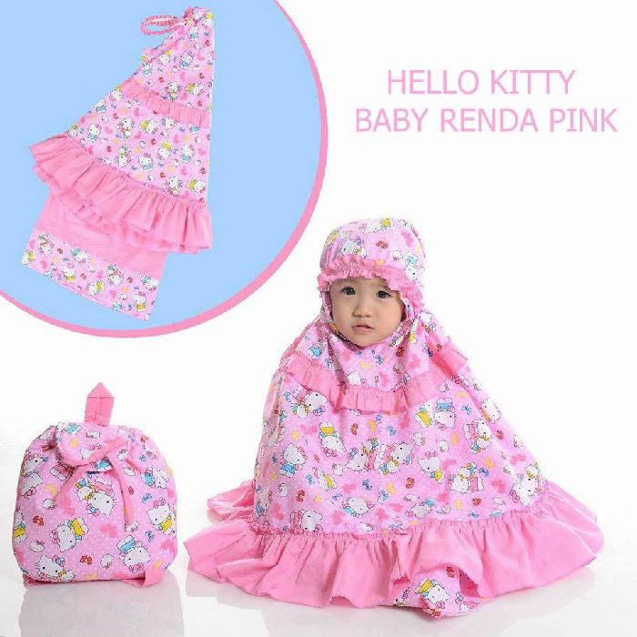 MUKENA ANAK HELLO KITTY RENDA PINK SIZE XXS / BABY (1-2 TAHUN)