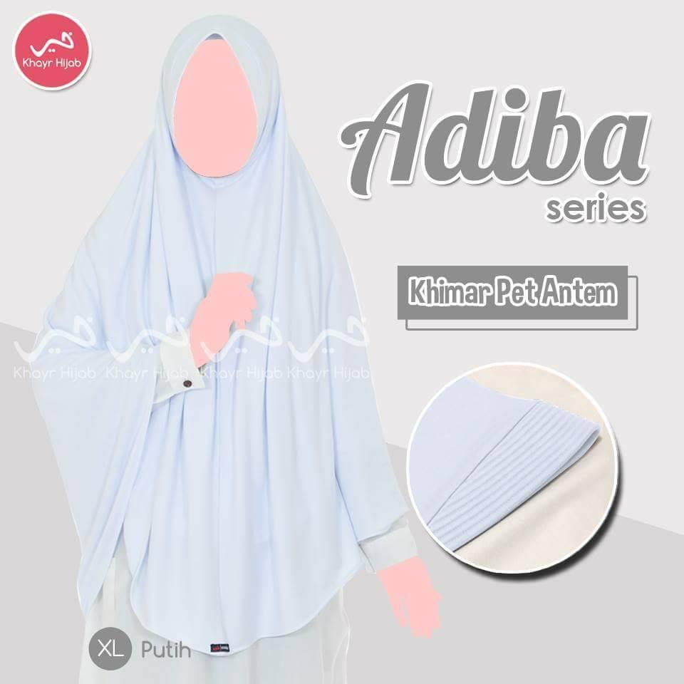 Kerudung Kaos Khayr Adiba Series Khimar Pet Antem Putih