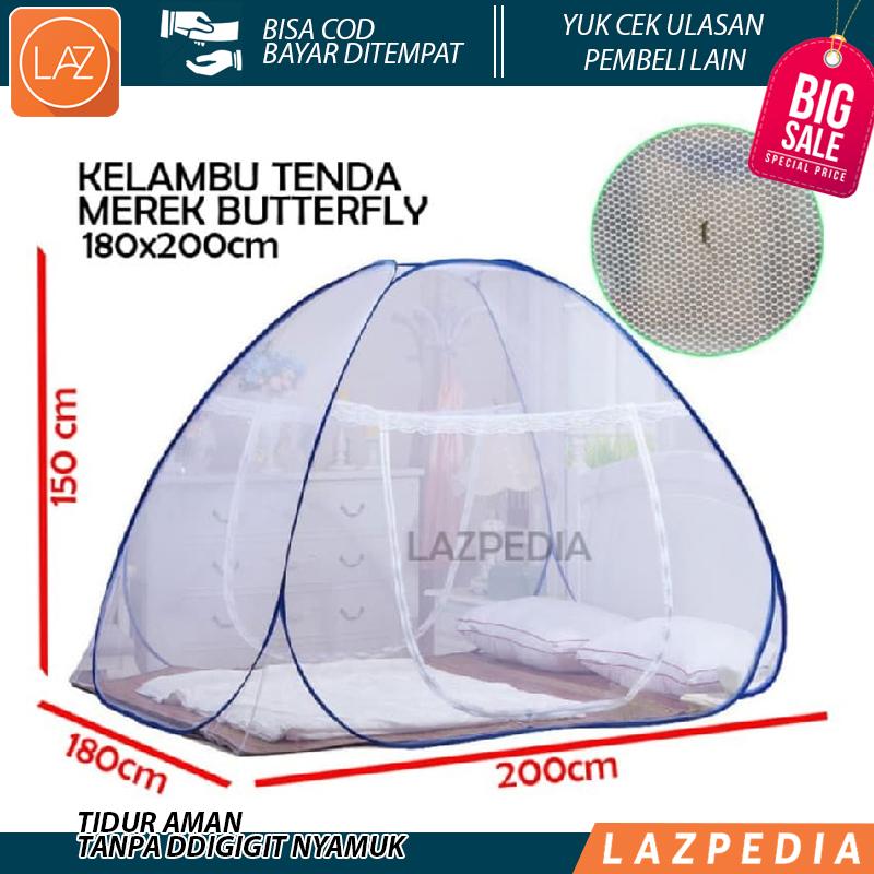 Butterfly Kelambu Tenda 180x200 cm Kelambu Tidur Kelambu Kasur Lipat Kelambu Anti Nyamuk Kasa Nyamuk Kelambu Portable - Lazpedia L1N2