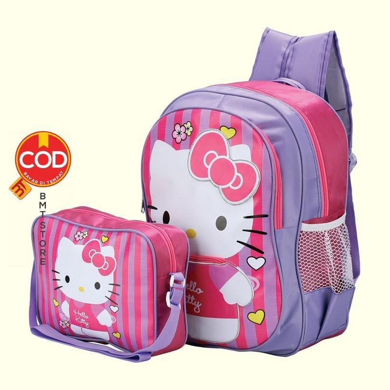 Tas Sekolah Anak Perempuan Gratis Tas Selempang CZR 182-374 Pink Kombinasi