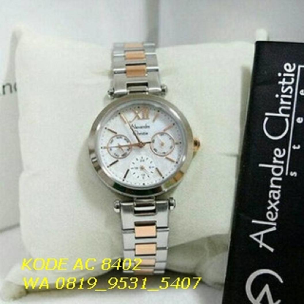 Alexandre Christie Original AC8402 Jam Tangan Pria-Stainless Silver Rose Gold