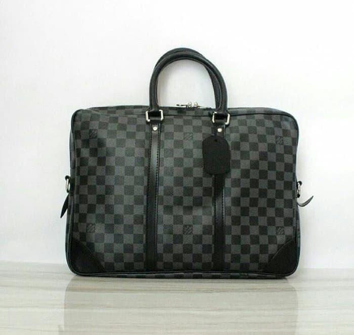 HOT PROMO!!! Tas Lv Portee Document Damier Graphite Briefcase Mirror Quality