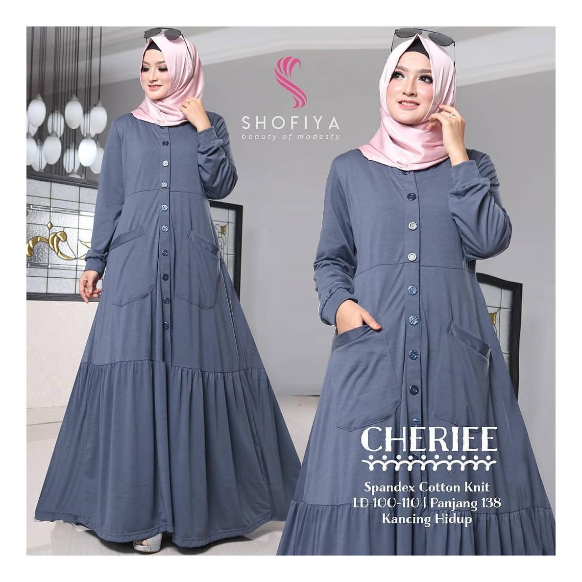 Baju Cheriee Dress Panjang Balotelly Hijab Casual Pakaian Muslim Wanita Muslim Modern Terbaru Termurah 2018
