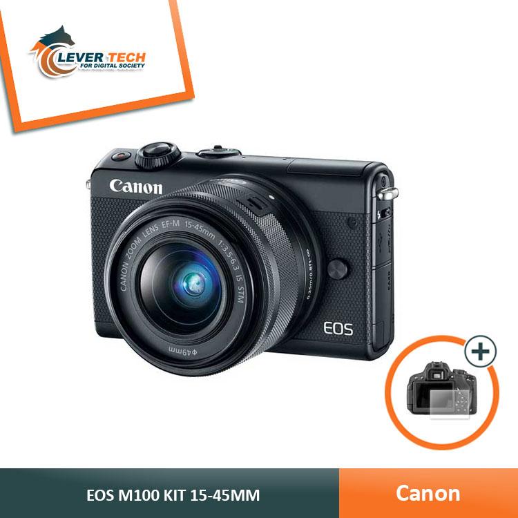 Canon EOS M100 Kit 15-45mm Kamera Mirrorless - (Free Screenguard Terpasang)