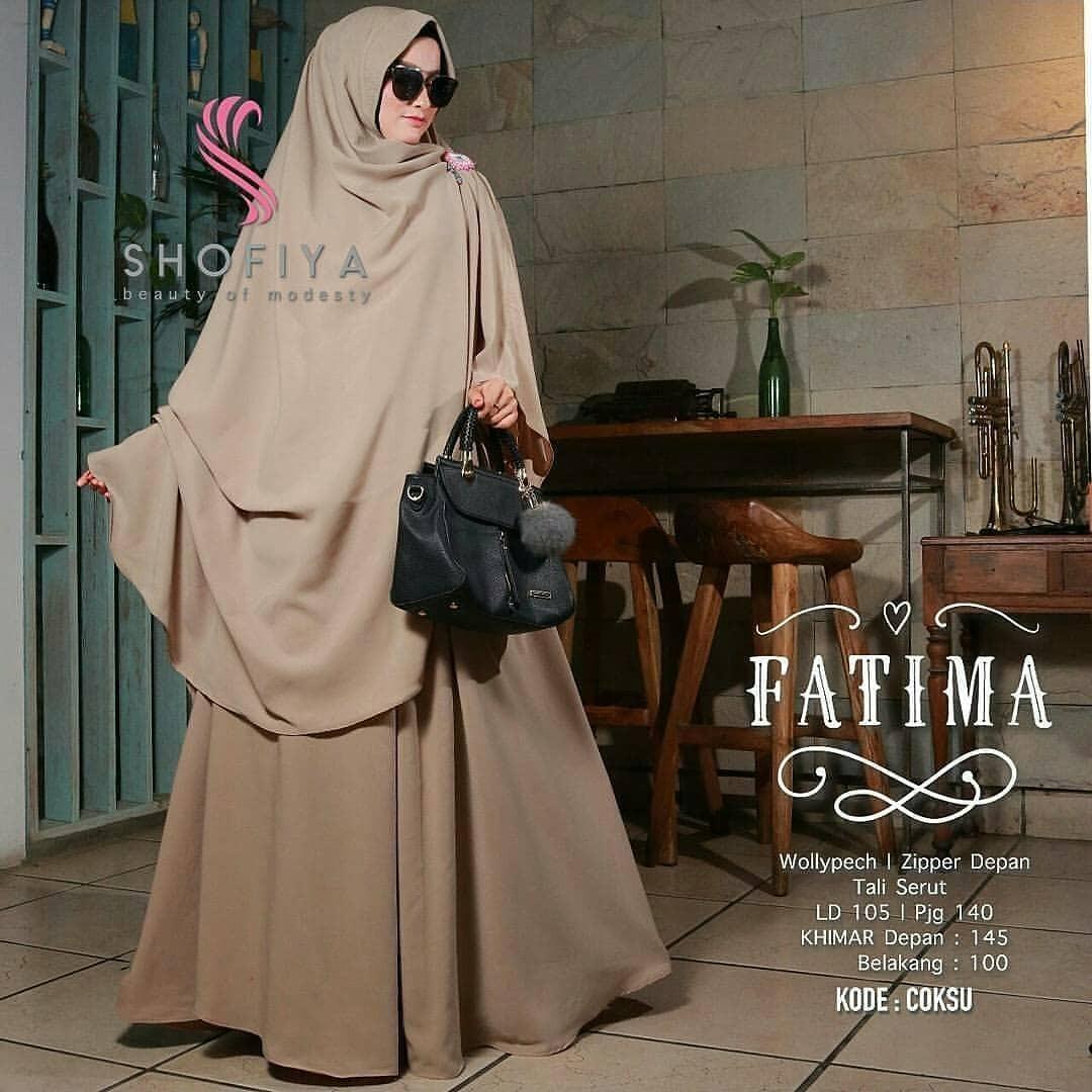 Baju Muslim Original Gamis Fatima Syari Dress Baju Panjang Muslim Casual Wanita Pakaian Hijab Modern Modis Trendy Terbaru 2018