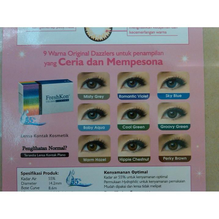 Softlens Warna Freshkon Colors Fusion Dazzlers - Hippie Chestnut (Coklat) Variasi Tidak Ada