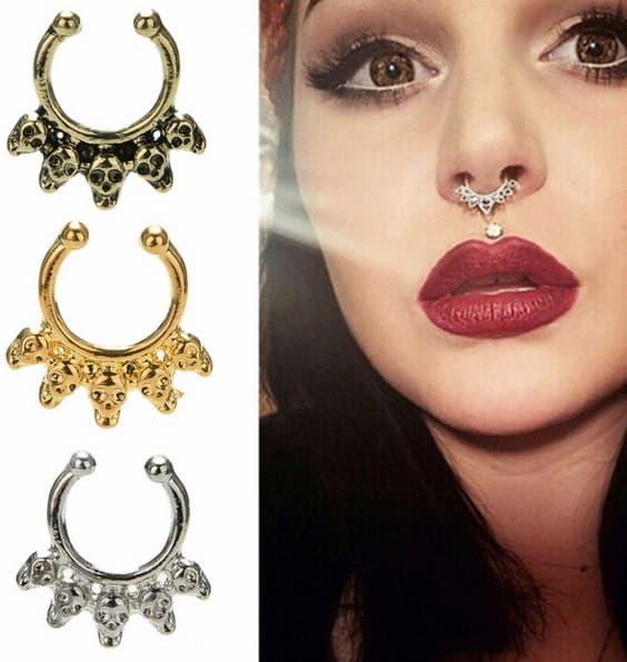 Anneui - BP0093 - anting jepit untuk hidung - nose ring - septum - bollywood - Silver