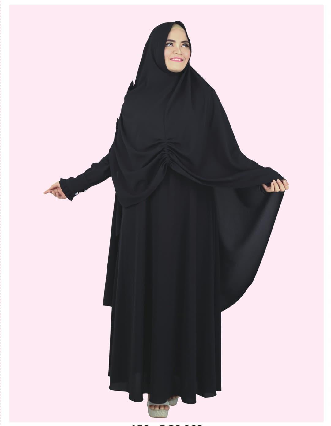Baju Muslim Koko Pakistan Gamis Dress Setelan Wanita Pria Anak Hitam