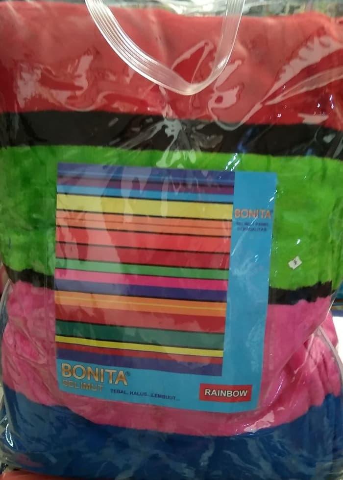 SELIMUT BONITA 3D RAINBOW BLANKET PELANGI MERAH KUNING HIJAU BIRU NILA Exclusive
