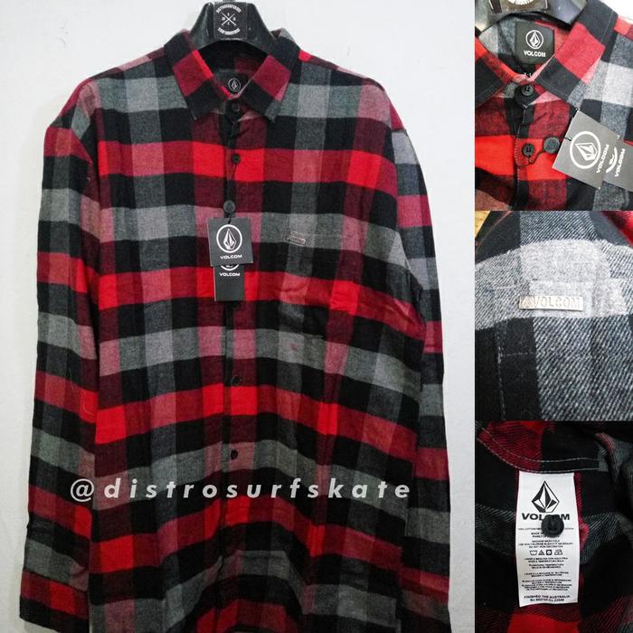 BEST SELLER!!! KEMEJA FLANEL PRIA VOLCOM PREMIUM QUALITY - BAJU COWOK KEMEJA FLANEL - EtxdxE