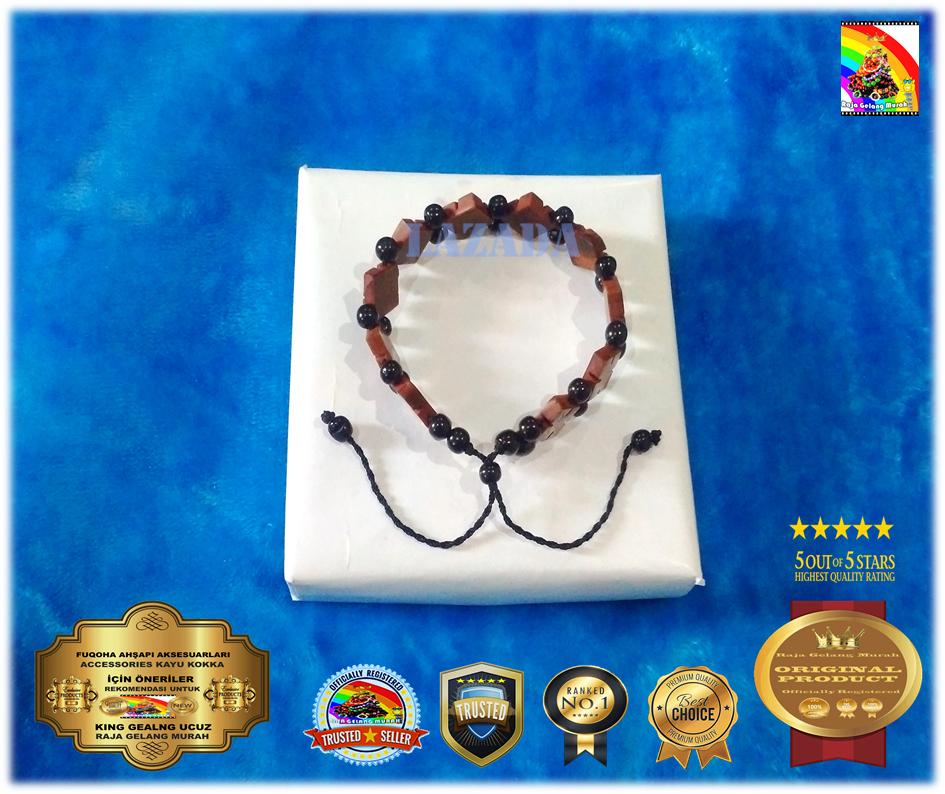 GELANG KAYU KOKKA ASLI SEGI EMPAT SEKAT HITAM