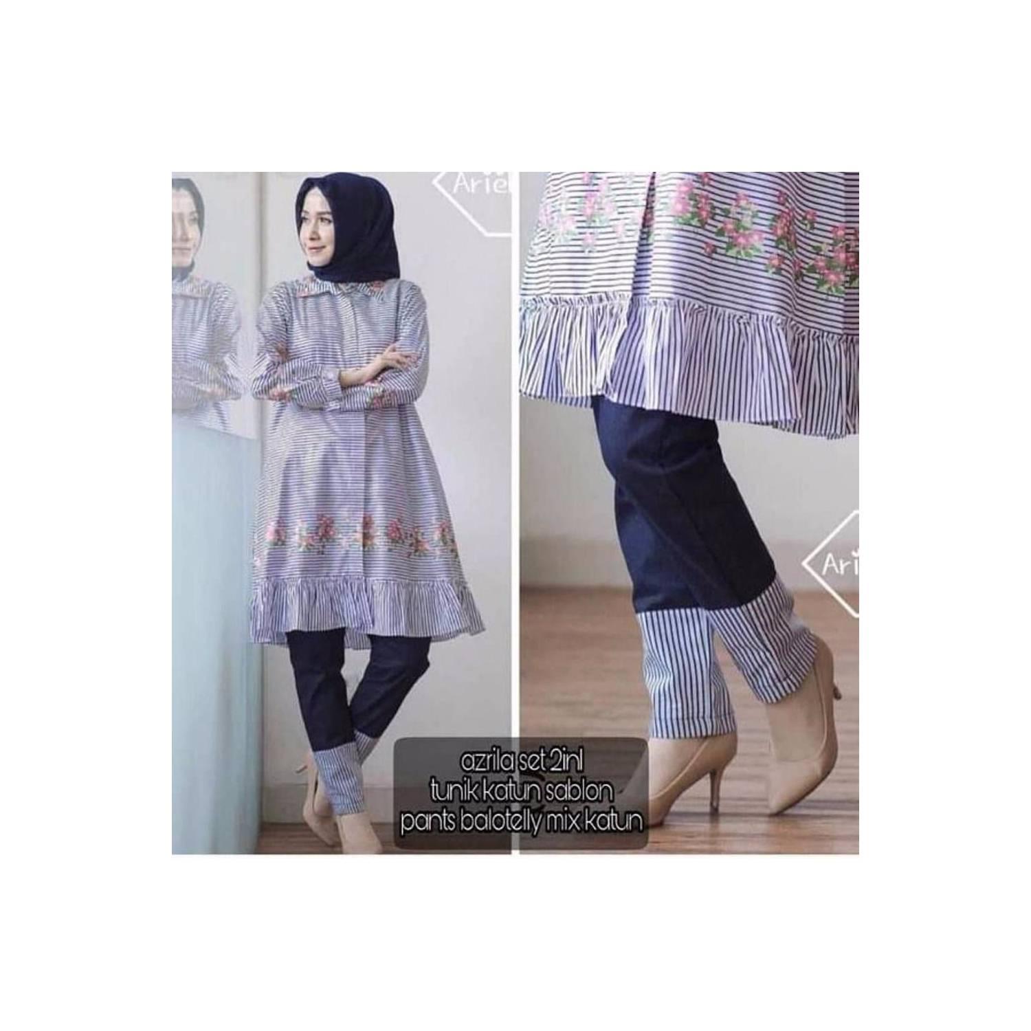 New Jual Baju Dress Wanita Baju Murah Muslim Blus Tunik Hijab Kode HS