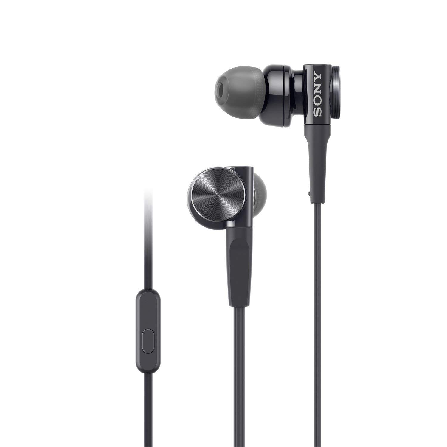 Sony Original MDR-XB75AP / MDR XB75AP / MDRXB75AP Black Extra Bass Wired Headset With Mic - headphones warna Hitam garansi resmi 1tahun Sony Indonesia
