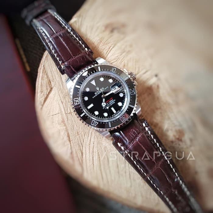 Tali jam tangan Customs Rolex Deepsea Brown Crocodile 21/18mm
