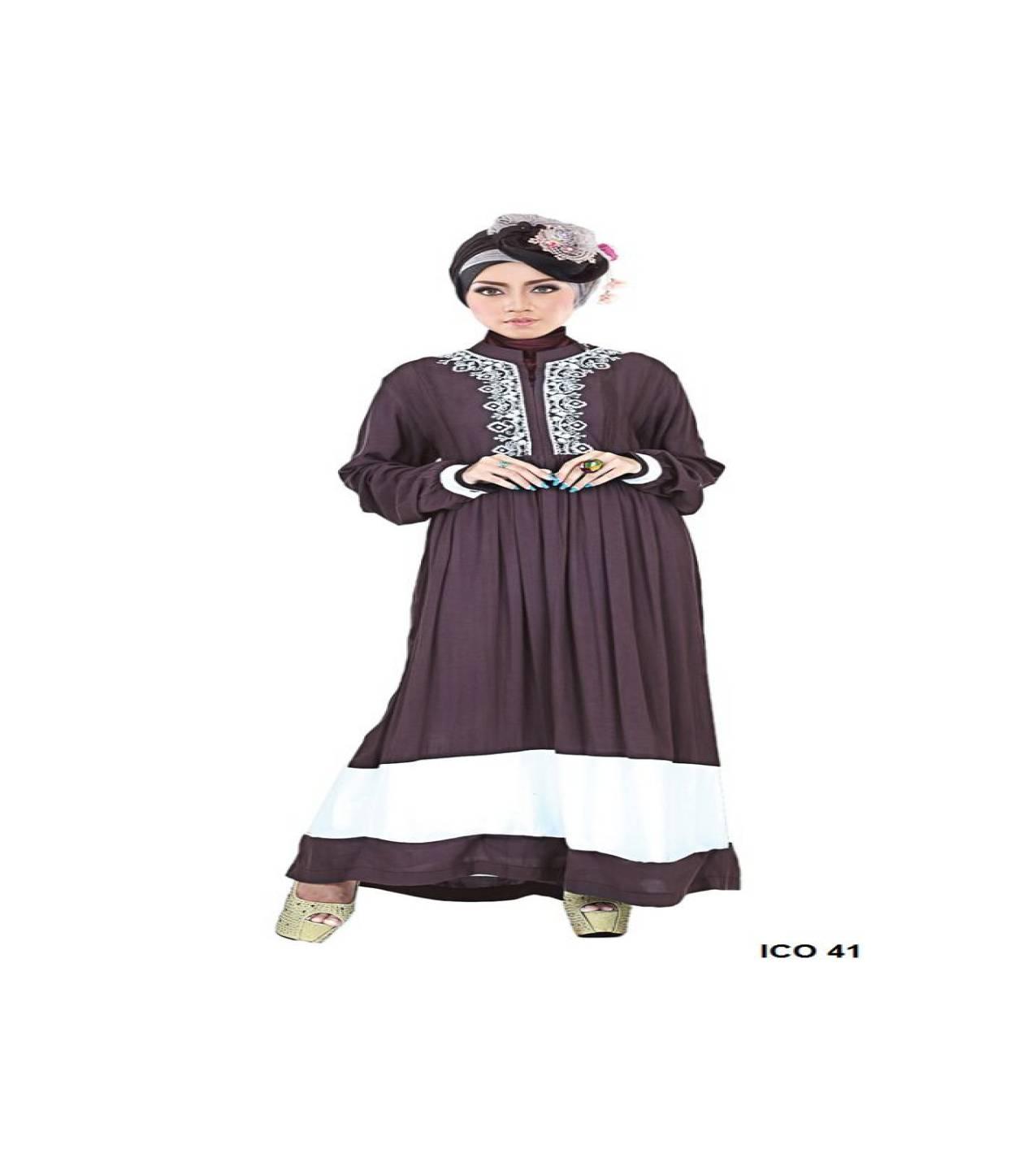 GFP - Gamis Anak Muda Cotton Coklat Tua ICO 41
