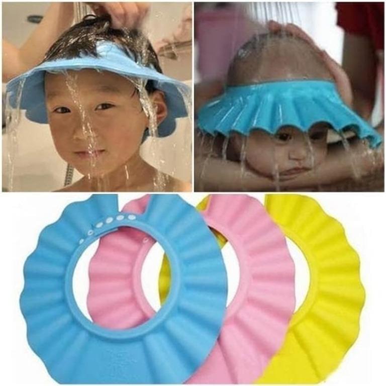 Kado Unik-- Topi Keramas Anak Bayi Pelindung Mata Kids Shower Cap / Topi Keramas Anak / Topi Keramas Kancing Anak / Kids Shower Cap / Jual Topi Keramas Murah