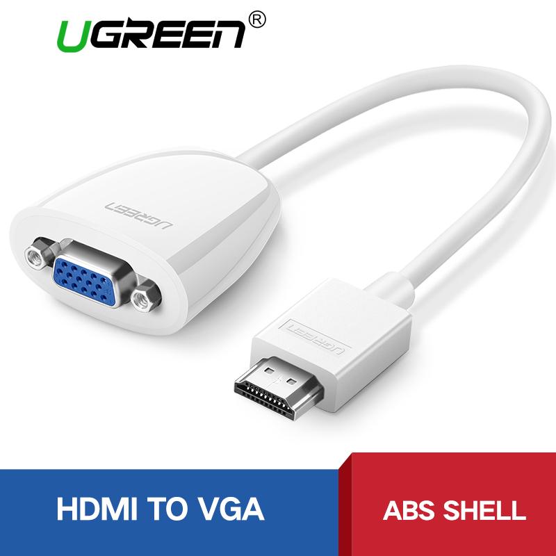 UGREEN HDMI Ke VGA Adaptor Dukungan 1920*1080 P Kompatibel Laptop Proyektor-Putih