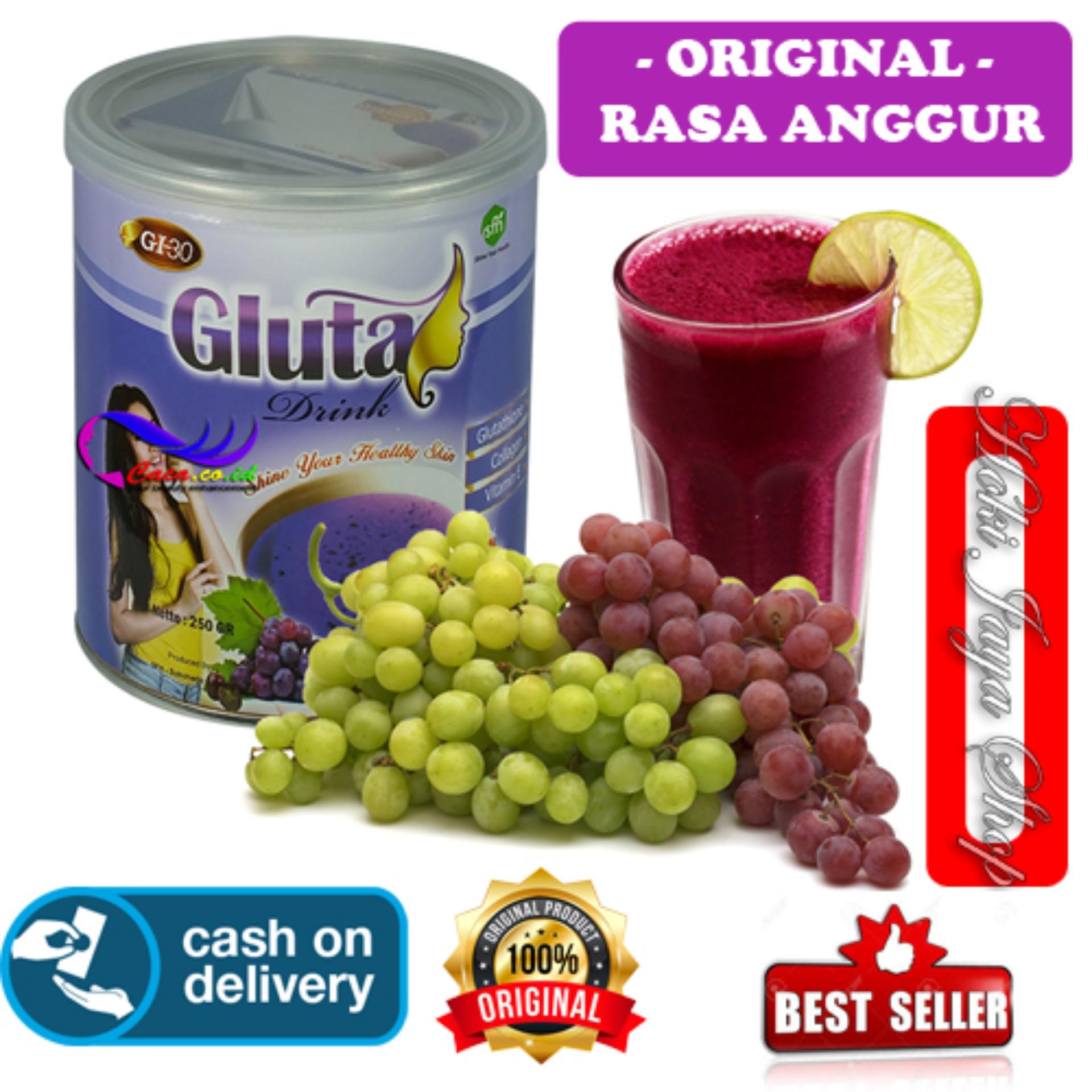 HOKI COD - Gluta Drink Original Anggur / Susu Gluta / Suplemen Kolagen / Suplemen Pemutih Kulit / Suplemen Pemutih Badan / Suplemen Antioksidan