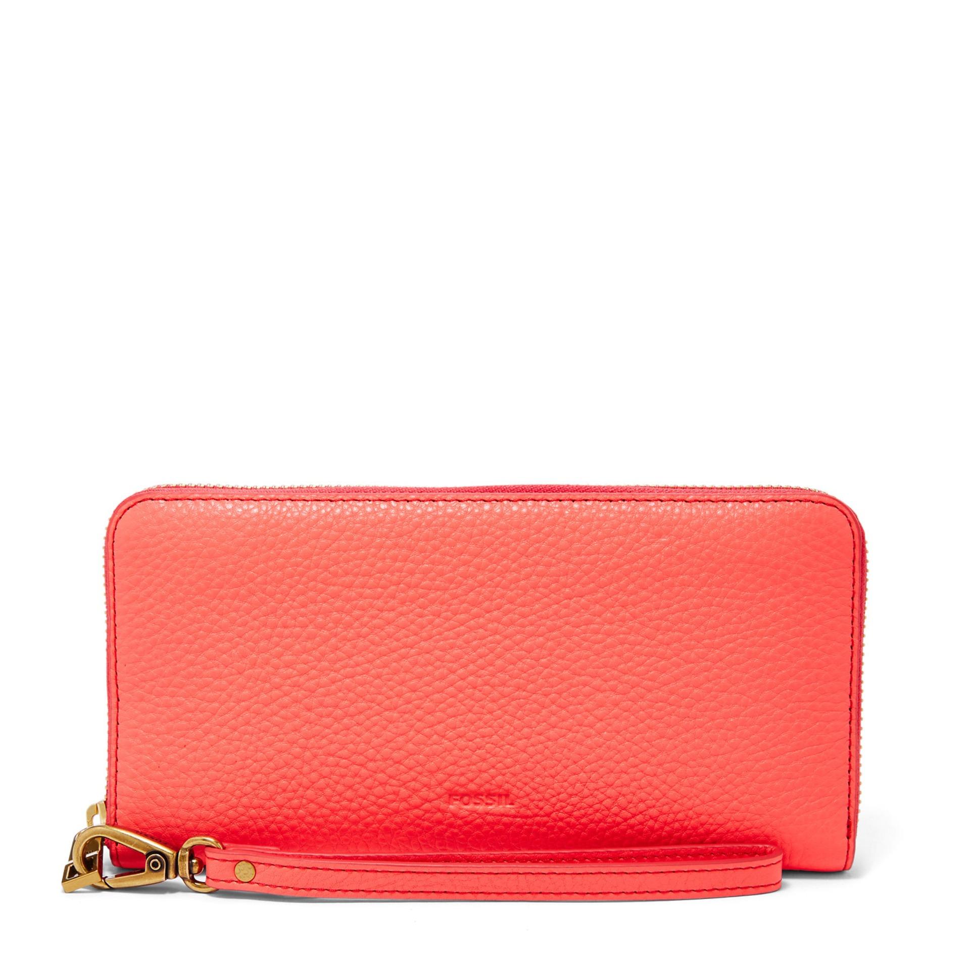 Fossil - Emma - Clutch RFID - Neon Coral - Clutch Wanita (SL7233-281) - SL