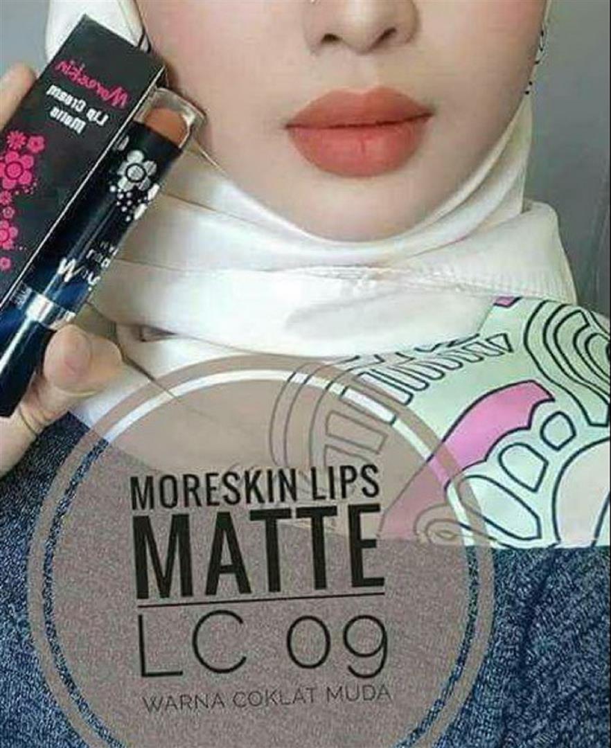 Lipstik LC09CM Moreskin Lip Cream Coklat Muda Original Nasa Alami Aman