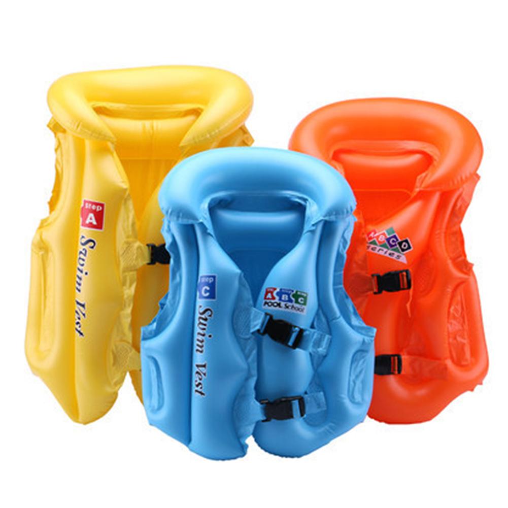 Kids Swimming Ring Vest Help Swimsuit Split Inflatable Children Swimming Beginners Equipment Color Random