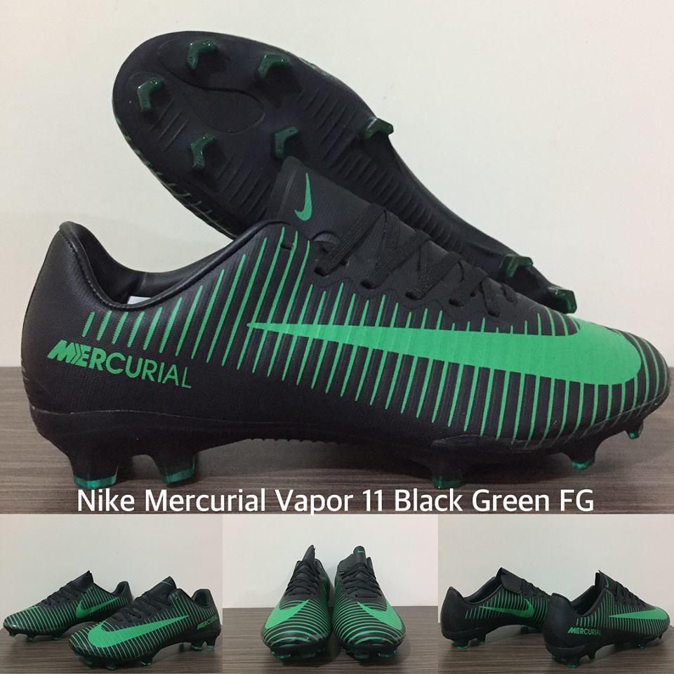 SEPATU BOLA NIKE MERCURIAL VAPOR 11 BLACK GREEN FG