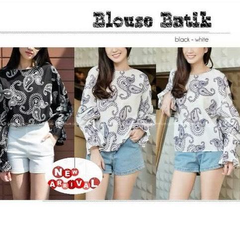 Baju Atasan Wanita Blouse Batik Casual