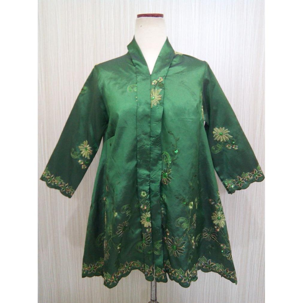 Kebaya Wisuda - Kebaya Pesta - Kebaya Kutubaru - Kebaya Modern - Kebaya Ibu Tafeta RR1840 Hijau Tua