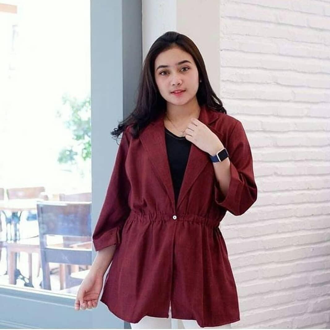 Fashion Muslim Rihana Cardy Ballotely / Jeans Blazer Casual Wanita/Outher Perempuan Lucu/Cardigan
